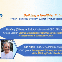 Join the SAPA Annual Conference from October 1-2, 2021, featuring virtual sessions with Porton/J-Star Research. Hear keynote speakers Nianfeng (Oliver) Ju and San Kiang. Organized by the Sino-American Pharmaceutical Professionals Association. Don't miss this opportunity!.