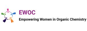 EWOC logo with text "Empowering Women in Organic Chemistry." Icon features colorful, stylized figures in a circle, embodying the spirit of the Organic Chemistry Conference.