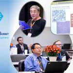 Collage showcasing the Pharma Crystallization Summit 2022, featuring speakers, participants, and the technical program's presentation slides alongside the event logo.