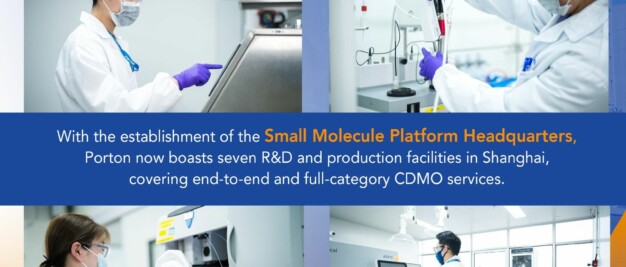 Scientists working in laboratories at Porton's new headquarters in Shanghai are advancing pharmaceutical innovation. With expertise in CDMO Services, Porton Pharma Solutions offers a cutting-edge Small Molecule Platform to enhance drug development and production efficiency.